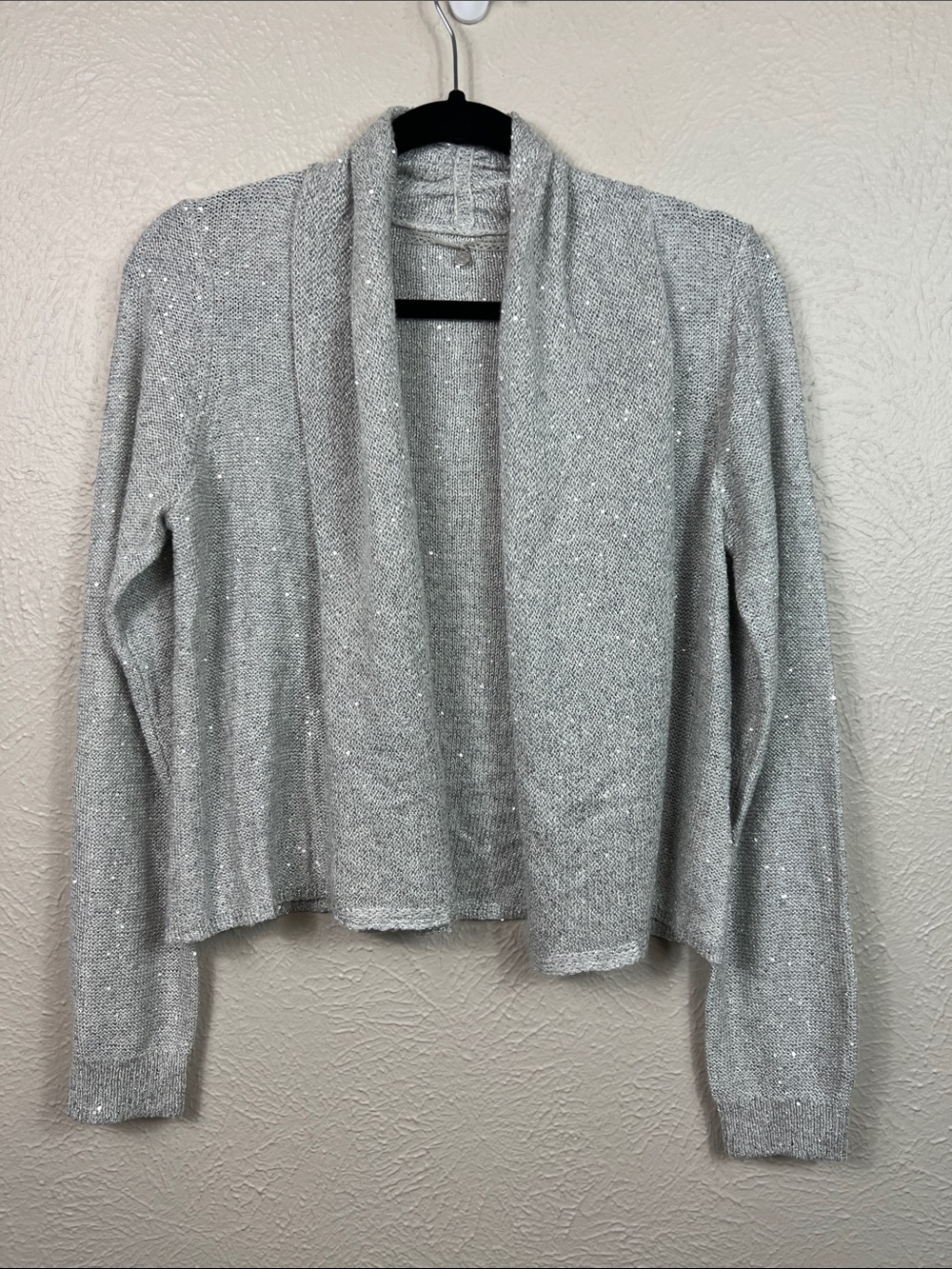 Anthropologie Knitted & Knotted  Shimmer Long Sleeve Open Front Cardigan Small